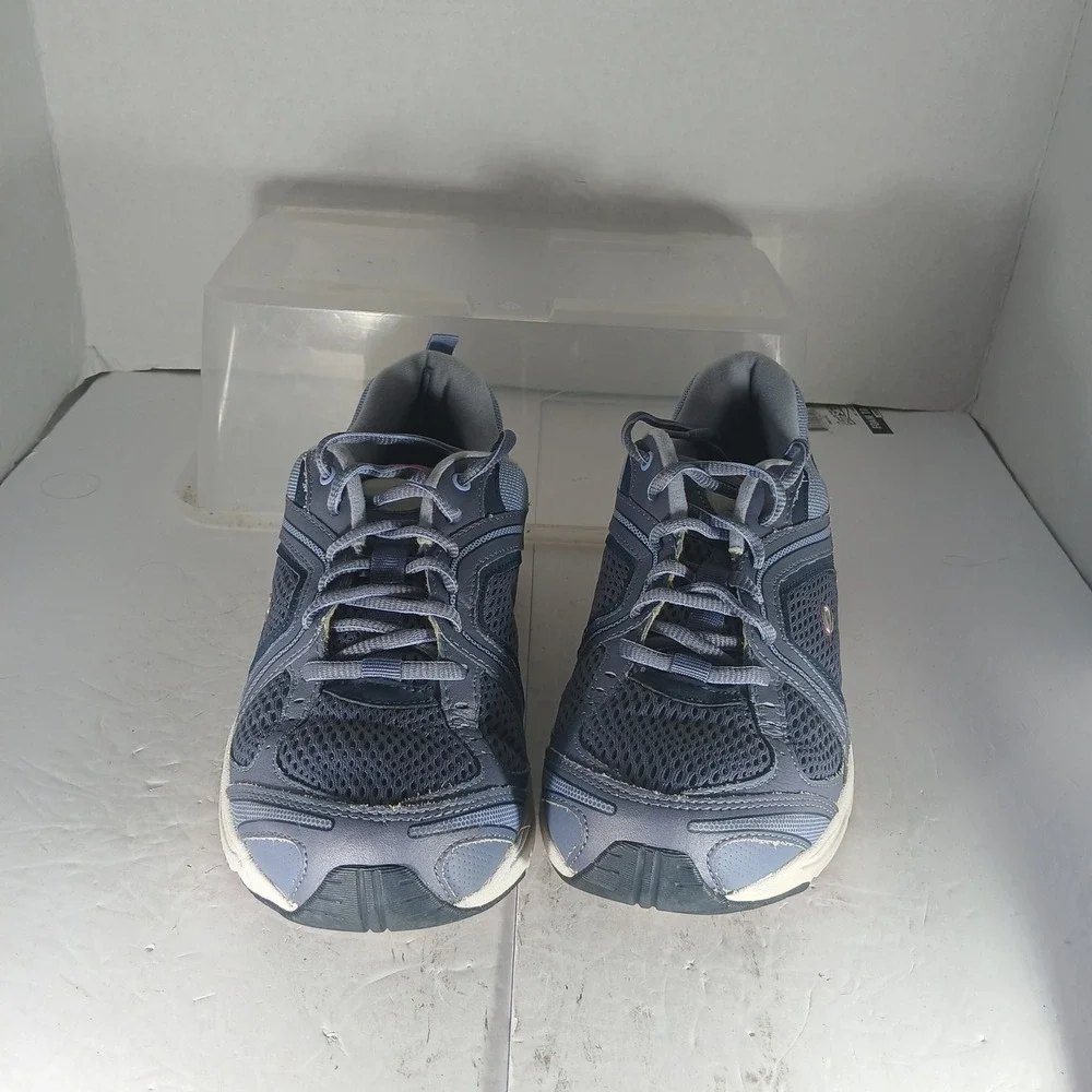 Easy Spirit Sezamper Walking Sneakers 10W Blue Pink Mesh Leather Athletic Shoes